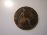 Foreign Coins: 1901 Great Britain Queen Victoria 1 Penny