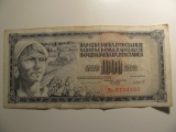 Foreign Currency: 1981 Yugoslavia 1,000 Dinara