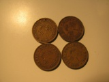 Foreign Coins: 1948, 1950, 1957 & 1961 Hong Kong 10 cents