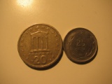 Foreign Coins: 1978 Greece 20 Drachma & 1959 Turkey 25 Kurus