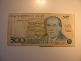 Foreign Currency: Brazil 500 Cruzeiros
