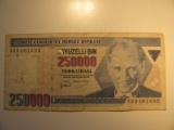 Foreign Currency: 1970 Turkey 250,000 Lirasi