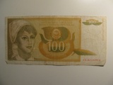 Foreign Currency: 1990 Yugoslavia 100 Dinars