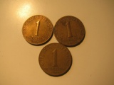 Foreign Coins: 1960, 1963 & 1965Austria 1 Schillings