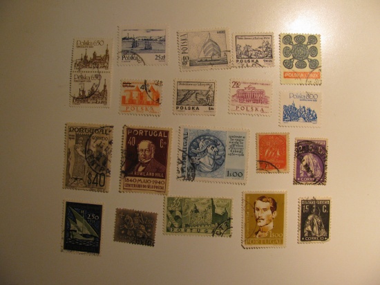Vintage stamps set of: Poland & Portugal