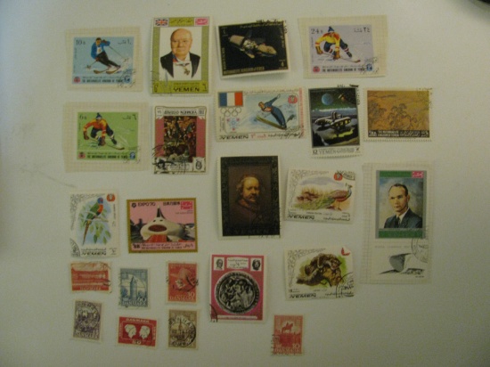 Vintage stamps set of: Denmark & Yemen