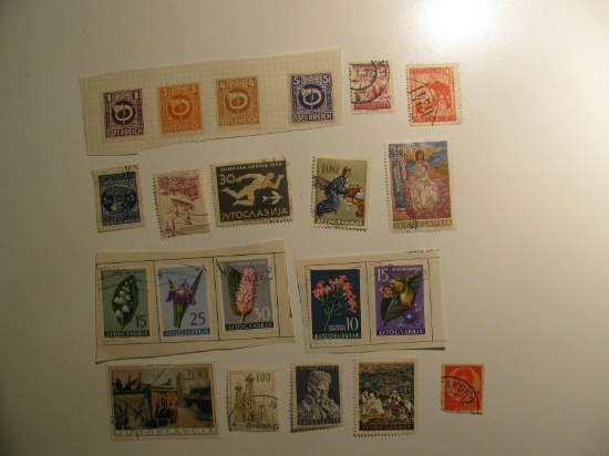 Vintage stamps set of: Austria & Yugoslavia