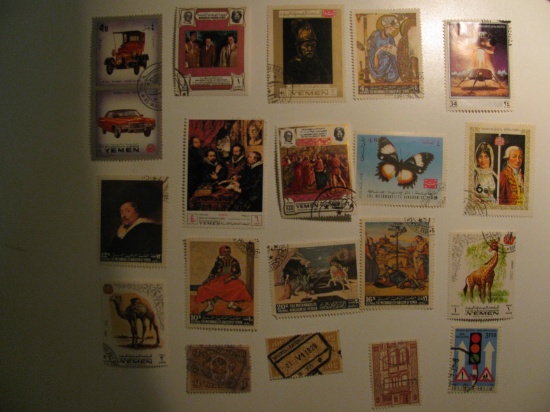 Vintage stamps set of: Belgium & Yemen