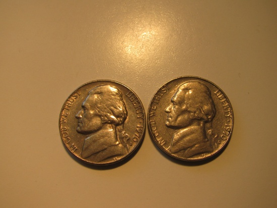 US Coins: 2xClean 1970-S 5 Cents