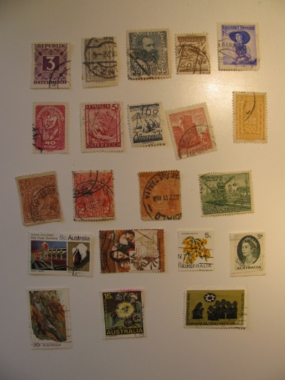 Vintage stamps set of: Austria & Australia