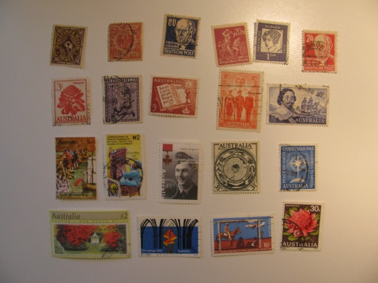 Vintage stamps set of: Germany & Australia