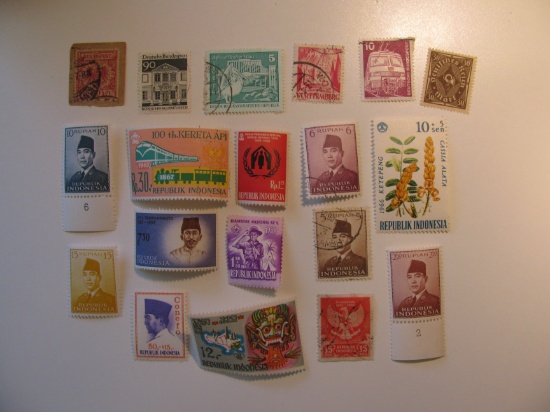 Vintage stamps set of: Germany & Indonesia