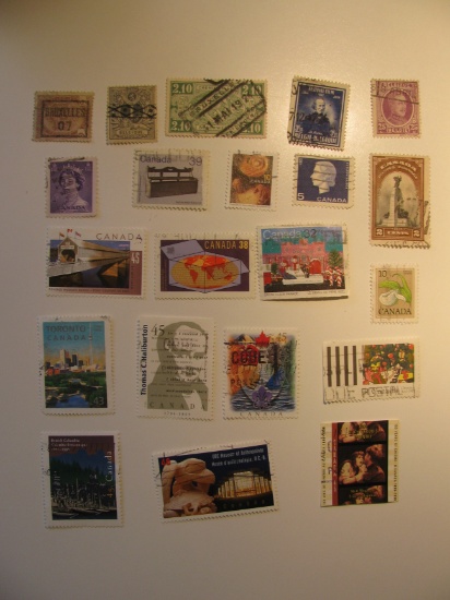 Vintage stamps set of: Belgium & Canada