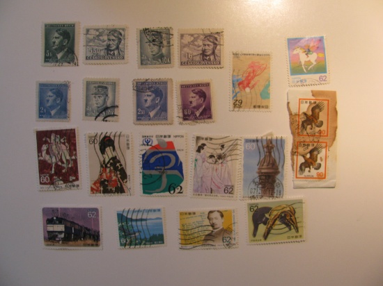 Vintage stamps set of: Japan & Czechoslovakia