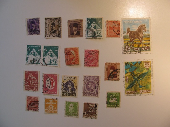 Vintage stamps set of: Denmark & Egypt