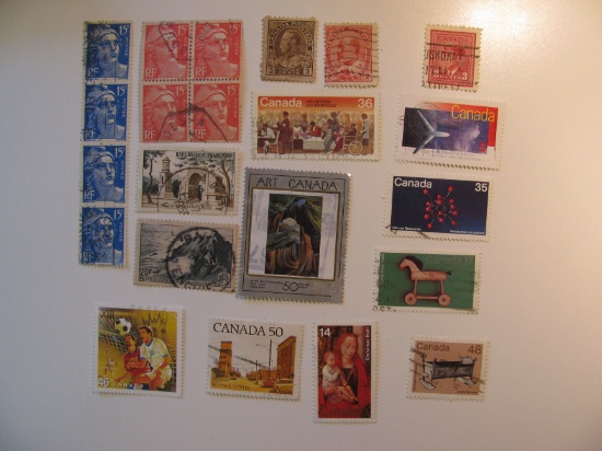 Vintage stamps set of: France & Canada