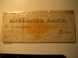 Vintage Check: 1877 Exchange Bank
