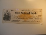 Vintage Check: 1880 First National bank Wellsborough, PA