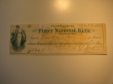 Vintage Check: 1871 First National Bank, Garnd Rapids Mich.