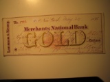 Vintage Check: 1876 Mechants National Bank