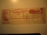 Vintage Check: 1857 Banking Exchange & Land Office S. Noble & Co.