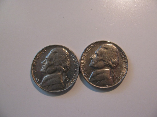 US Coins: 2xClean 1970-S 5 Cents