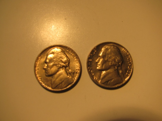 US Coins: 2x1962-S UNC 5 Cents