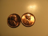 US Coins: 2xBU/Very clean 1964 pennies