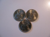 US Coins: 3xUNC 2001-P New York Quarters