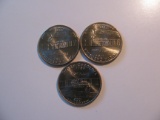 US Coins: 3xUNC 2001-P N. Carolina Quarters