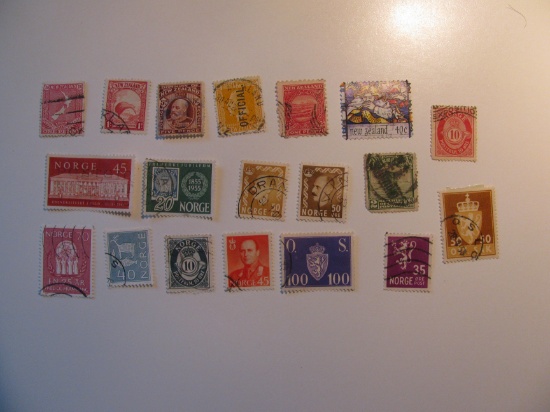 Vintage stamps set of: Norway & New Zealand