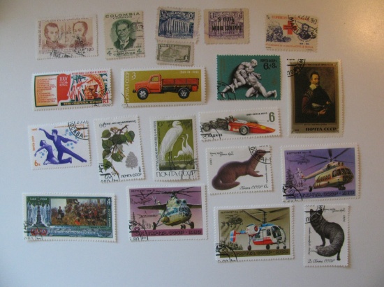 Vintage stamps set of: Russia / USSR & Colombia