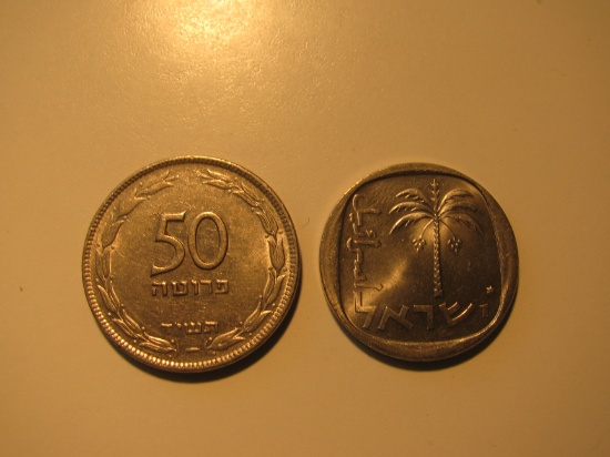 Foreign Coins: 2 Israel Coins