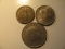 Foreign Coins:  Spain WWII 1944 1 Peseta, 1957 5 & 25 Ptas