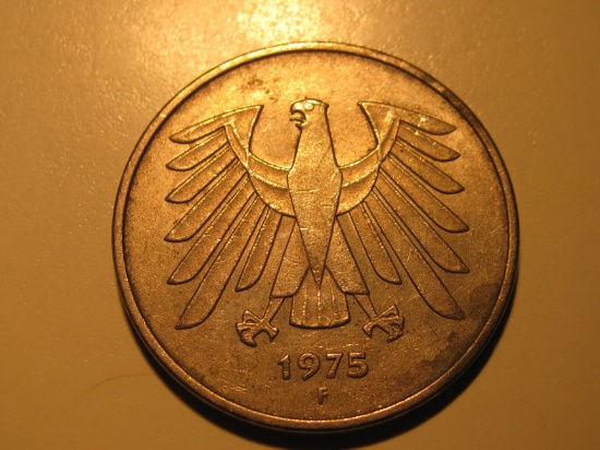 Foreign Coins: 1975 West Germany 5 Marks