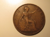 Foreign Coins: WWI 1914 Great Britain Penny