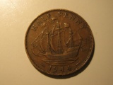 Foreign Coins: WWII 1944 Great Britain 1/2 Penny