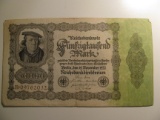 Foreign Currency: 1922 Germany 50,000 Mark