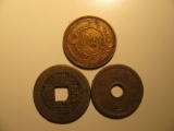 Foreign Coins: 3x Asian coins