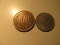 Foreign Coins: 1xChile 1987 & 1xUruguay 1980 coins