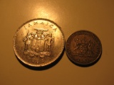 Foreign Coins: Jamaica 1984 20 & 1980 Trinidad & Tobago 25 Cents