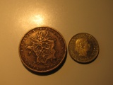 Foreign Coins: 1974 Belgium 10 Francs & Switzerland 5 Rappen