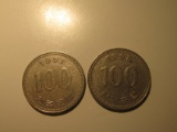 Foreign Coins: Korea 1991 & 1995 100 Wons
