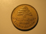Foreign Coins: 1972 Lebanon 25 Piastres