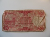 Foreign Currency: 1977 Indonesia 100 Rupees