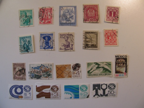 Vintage stamps set of: Austria & Mexico