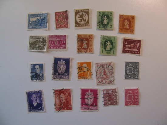 Vintage stamps set of: Norway & Bulgaria