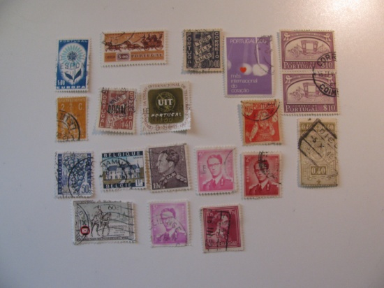 Vintage stamps set of: Belgium & Portugal