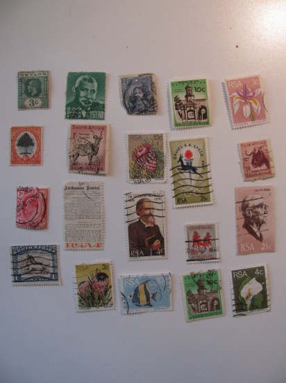 Vintage stamps set of: South Africa, Ceylon & China