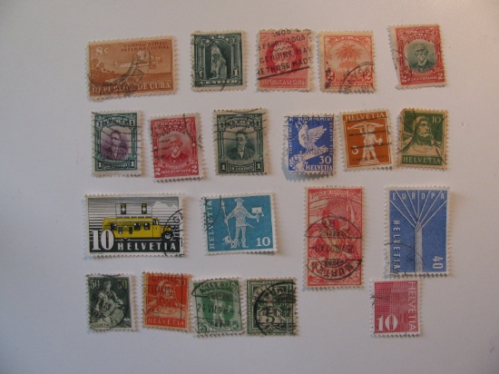 Vintage stamps set of: Cuba & Sitzerland